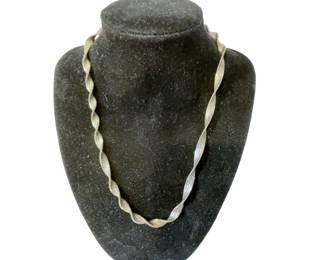 Vintage Italian sterling herringbone necklace