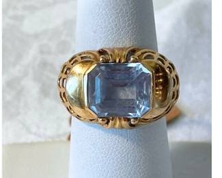 Vintage Retro Modern East-West cocktail ring