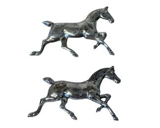 Vintage sterling silver equestrian brooche