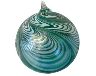 Hand-blown art glass witch ball ornament