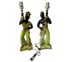Blackamoor Nubian Figure Table Lamps