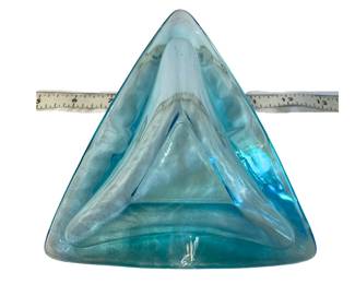 Mid-Century Blenko Art Glass Triangle Bowl