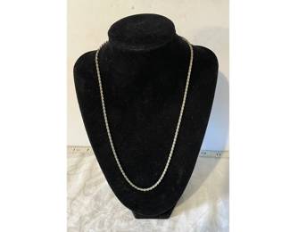 Sterling silver rope chain necklace