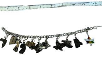 Vintage sterling travel souvenir charm bracelet
