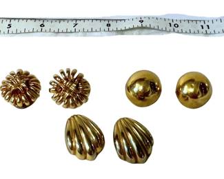 Vintage Gold-tone Earrings - 3 Pair