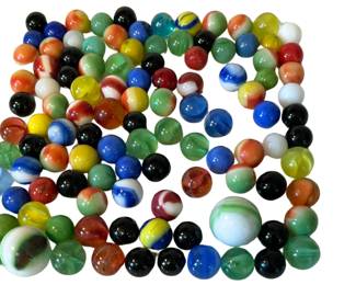 Mixed lot of vintage machine-made glass marbles