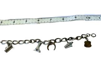 Vintage sterling silver charm bracelet