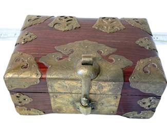 Korean style brass-mounted wooden document box