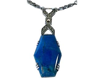 Art Deco style sterling silver marcasite necklace
