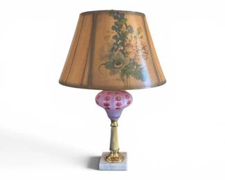 Cranberry Glass Lamp