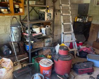 Shop vac and ladder
