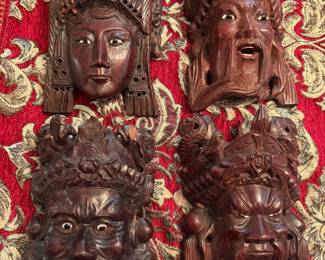Chinese hand-carved masks