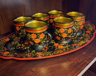 Russian hand painted wood