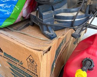 NEW in box electric mower, table saw