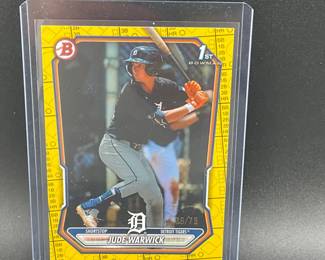 Jude Warwick Numbered Baseball Card