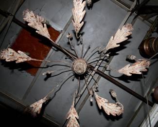 weathered iron chandelier