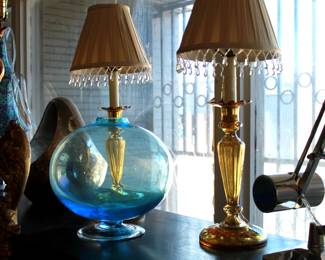 gold glass table lamps