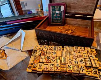 Complete Mah Jong Set from 1920's with Box and Original Book