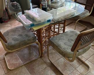 Glass Top Kitchen Table with 4 Chairs