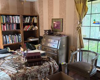 Bookcases, Painted Cabinet and Vintage Chair