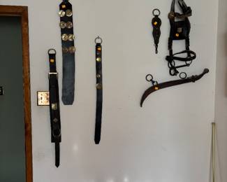 Amish Leather Straps with Rosettes