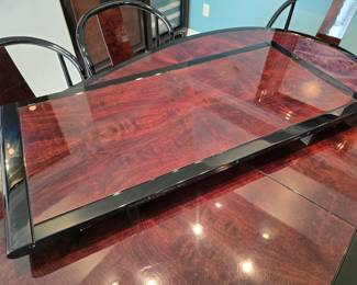 Vintage Henredon lacquered dining table and chairs
