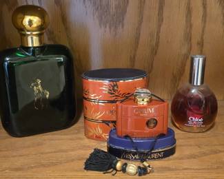 Ralph Lauren Polo men's cologne; Yves St. Laurent Opium perfume