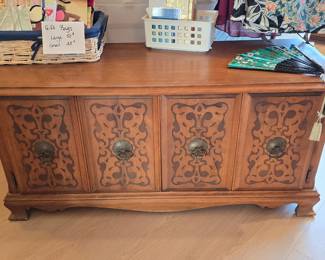 Vintage front opening console table /chest