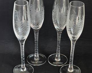Tommy Bahama crystal champagne flutes