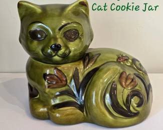 Large 1960s California pottery cat cookie jar