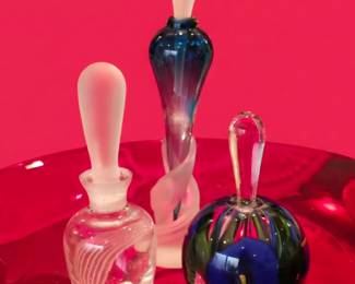 blown glass perfume bottles