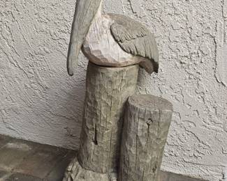 Outdoor pelican decor