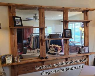Custom reclaimed wood king size headboard