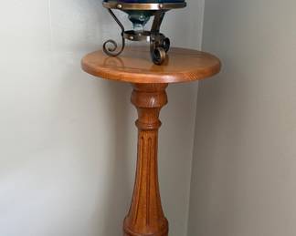 Wood Pedestal Plant Stand 