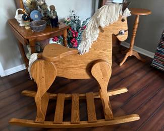 DutchCrafters Amish  made Oak Rocking Horse 