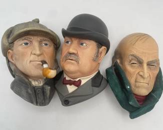 Bossons 1980s Sherlock Watson and Moriarty Busts