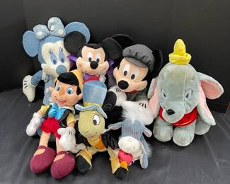 Vintage Disney Stuffed Toys Featuring Micky Minnie Mouse