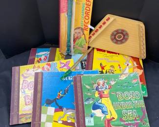 Vintage Vinyls With Stories Recorders With Music Book Trophy Melody Harp