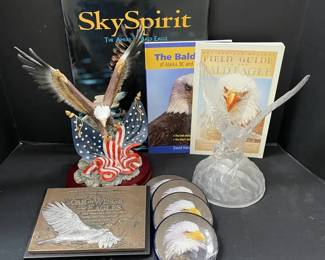 Bald Eagle Statues Plaque Coasters Books About Eagles