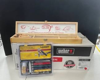 Weber GoAnywhere Grill Pig Tail Food Flipper Landry Sharpening System