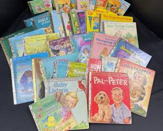 Large Lot Of A Little Golden Books Minis Including Some Disney