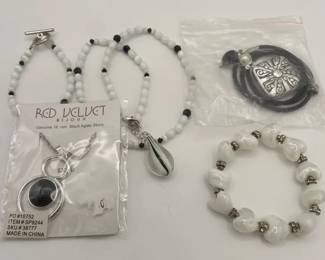 Black and White Beaded Necklaces and Bracelets