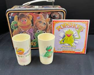 Muppets Metal Lunch Box 2 Plastic Cups Muppets Christmas Card