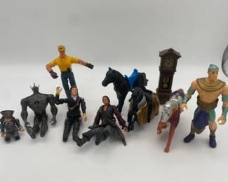Collection of Toys and Action Figures including Pirates of the Caribbean and Playmobile