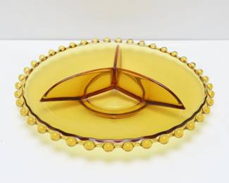 Beautiful Amber Divided Dish by Bohemia Crystal-Crystalex