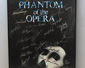 The Orginal 1988 Cast Signed Phantom of the Opera Framed Poster