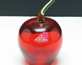 Beautiful Hand Made Viking Glass Apple Paperweight / Décor