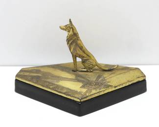 Stunning Art Deco German Shepherd Powder Box by Weidlich Brothers Mfg Co. (Circa 1920's -1930's)