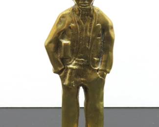 Unique 5" Vintage Solid Brass Welsh Coal Miner Figure