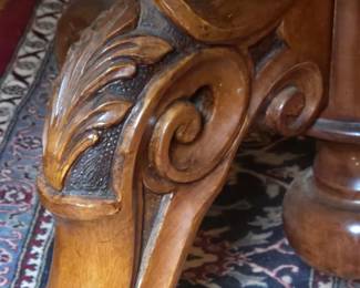 detail of pedestal DR table